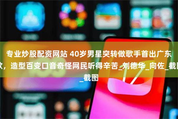 专业炒股配资网站 40岁男星突转做歌手首出广东歌，造型百变口音奇怪网民听得辛苦_刘德华_向佐_截图