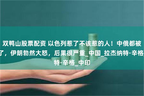 双鸭山股票配资 以色列惹了不该惹的人！中俄都被惊动了，伊朗勃然大怒，后果很严重_中国_拉杰纳特·辛格_中印