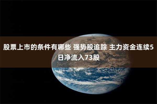 股票上市的条件有哪些 强势股追踪 主力资金连续5日净流入73股